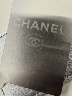 CHANEL Beauty- Brushed Silver Metal Card Holder Case With Mirror